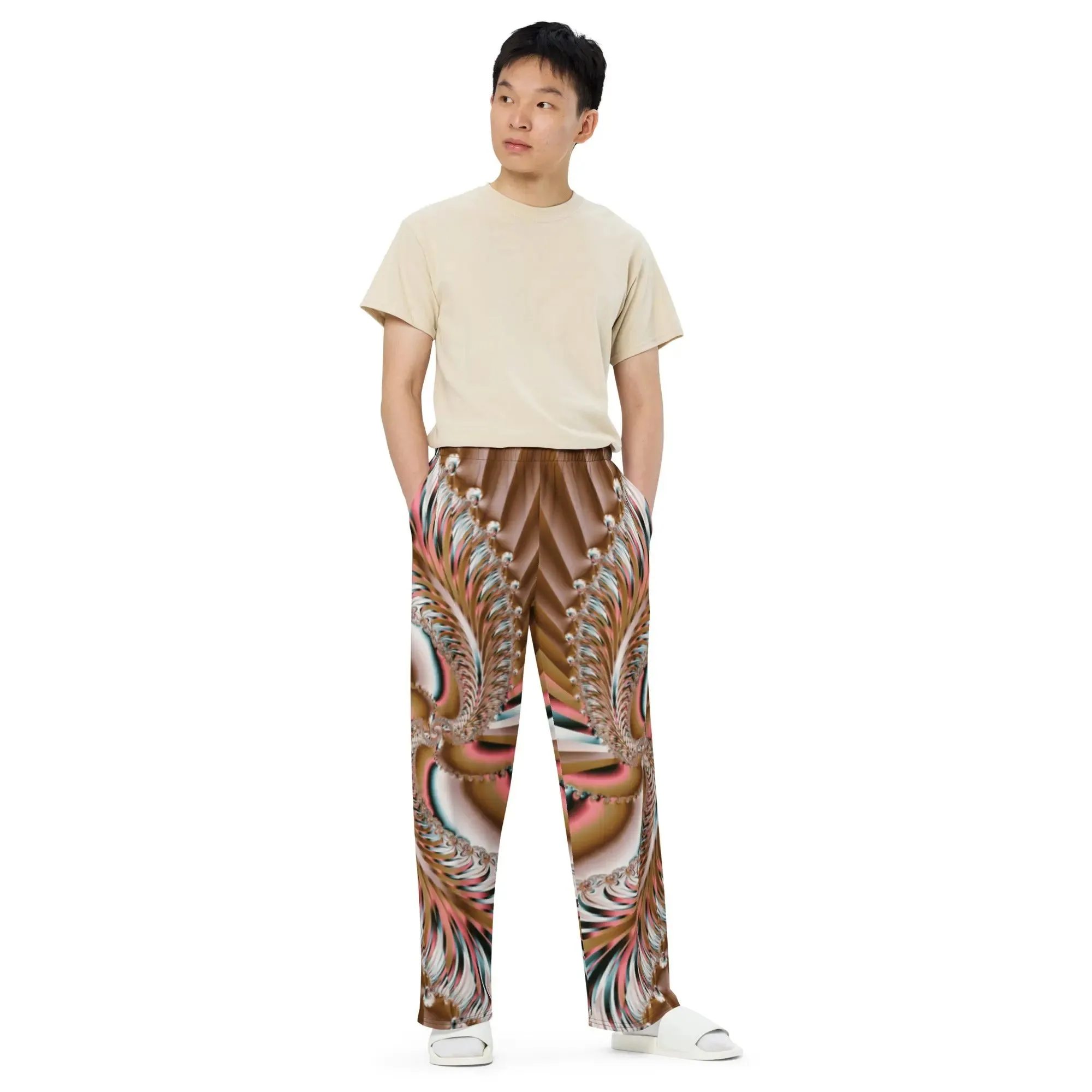 "Summer Spin" Collection - All-Over Print Unisex Wide Leg Pants