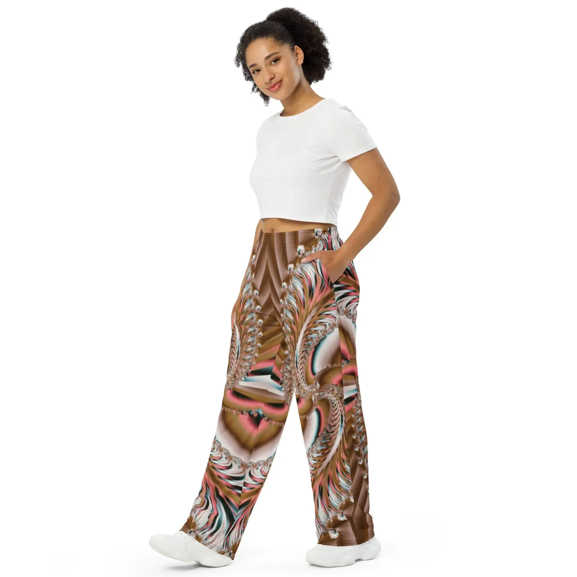 "Summer Spin" Collection - All-Over Print Unisex Wide Leg Pants