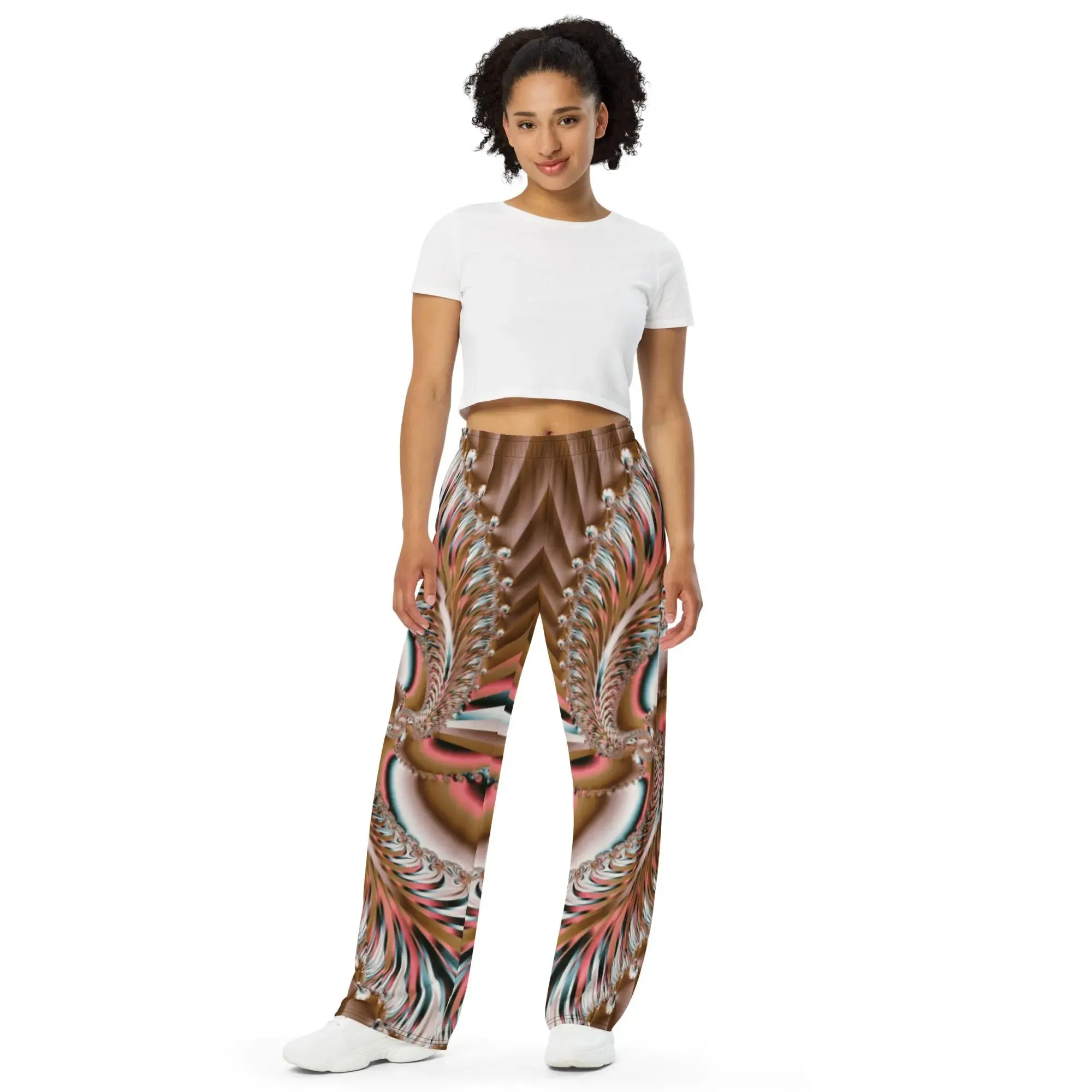 "Summer Spin" Collection - All-Over Print Unisex Wide Leg Pants