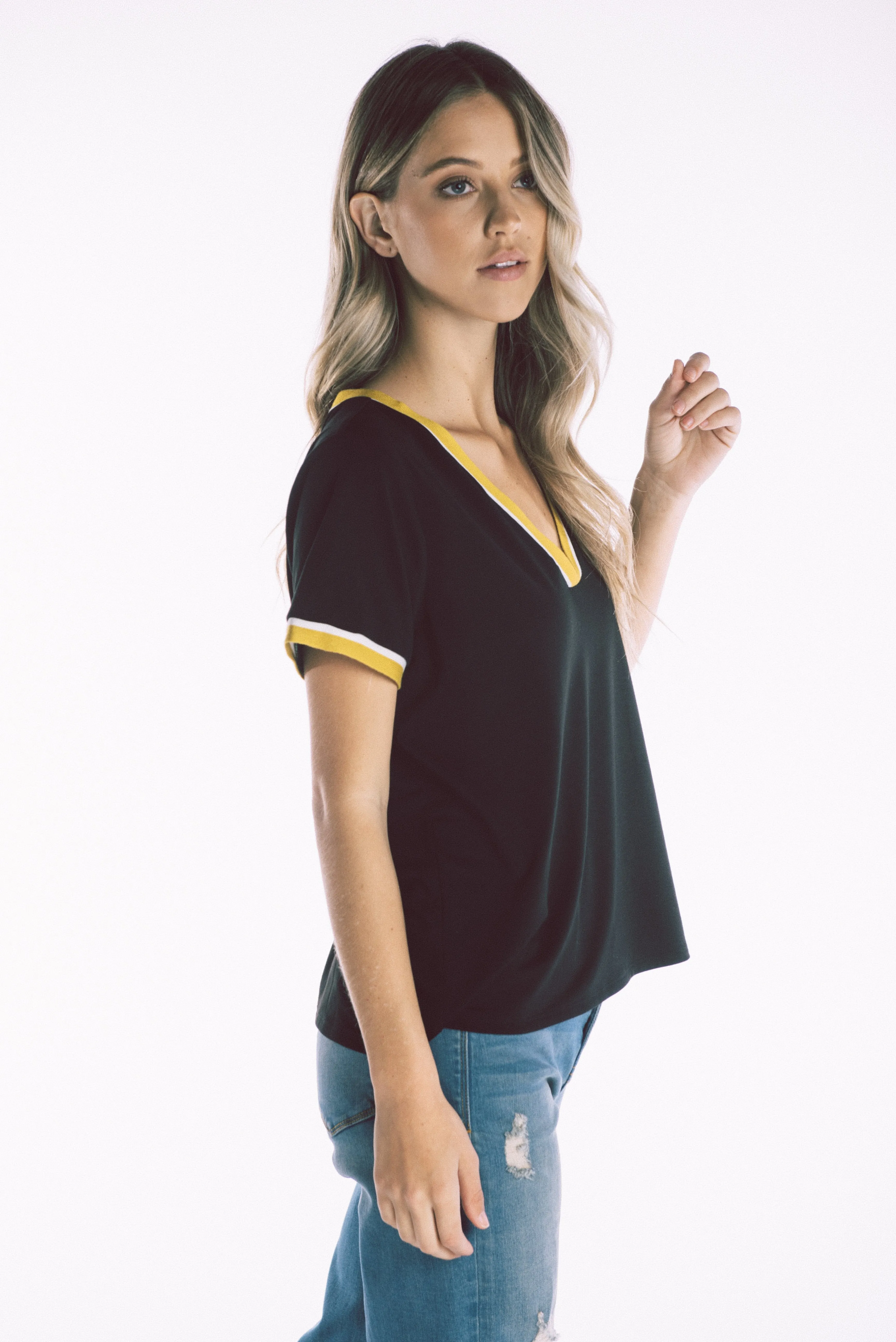 Retro V neck top