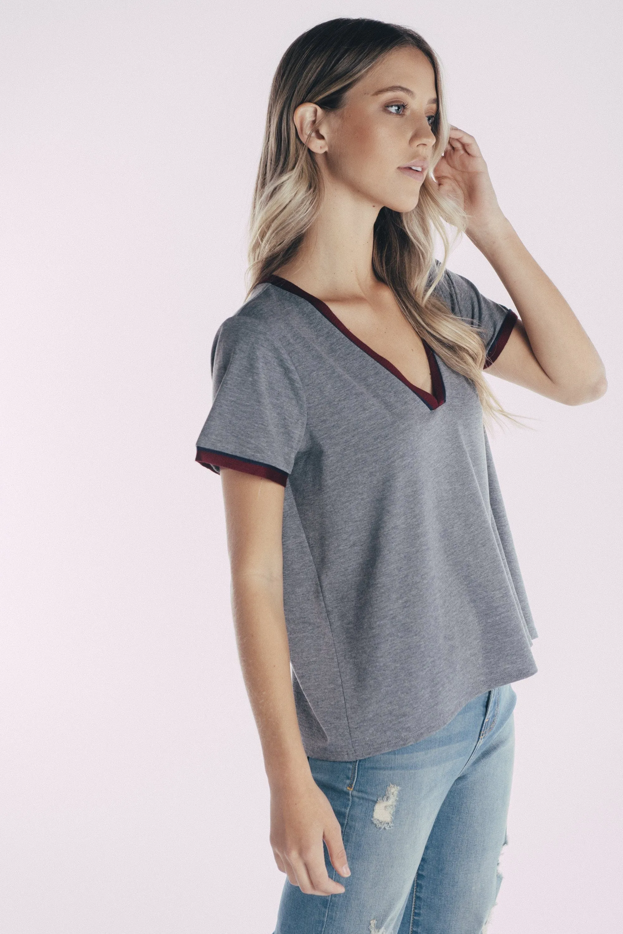 Retro V neck top