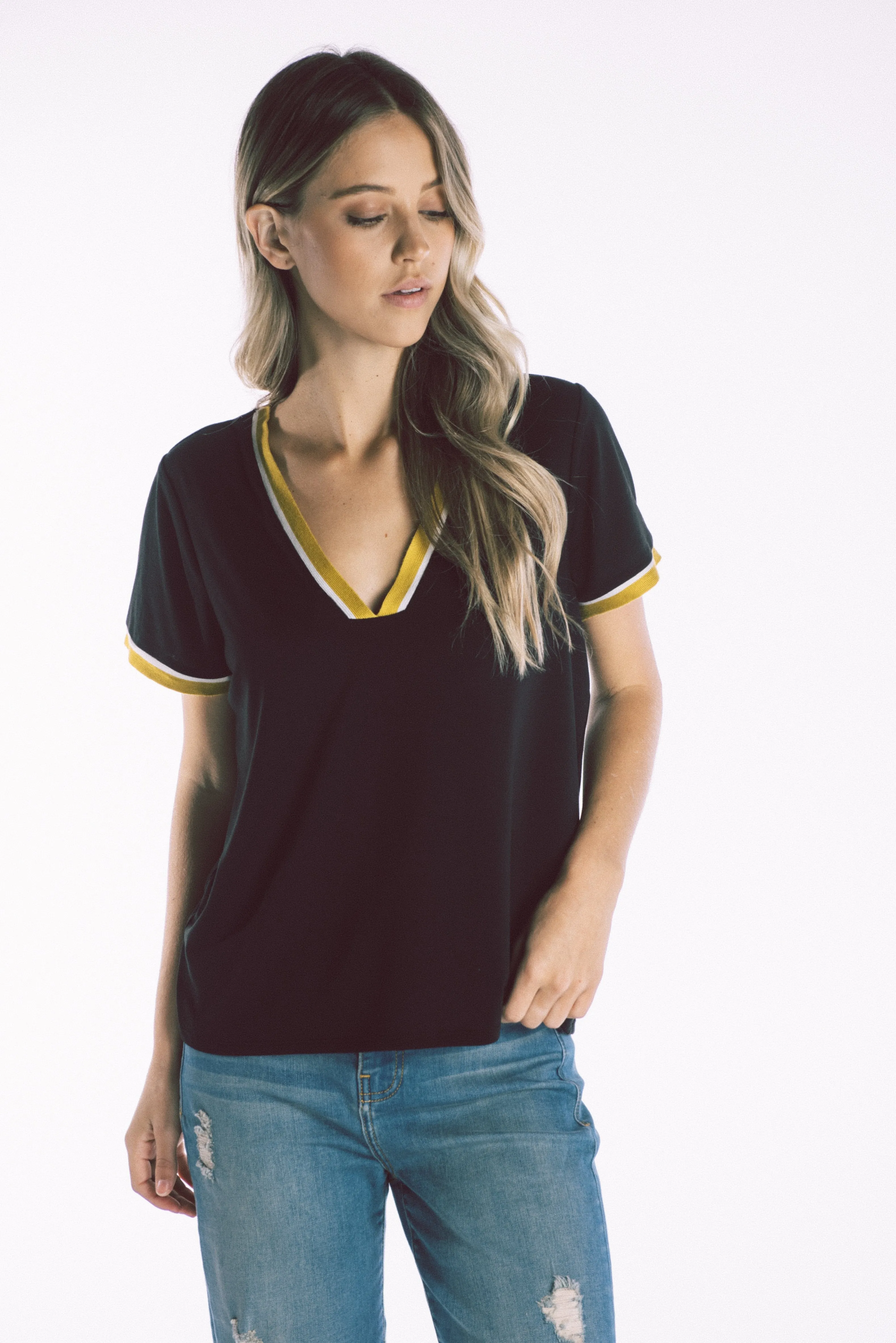 Retro V neck top