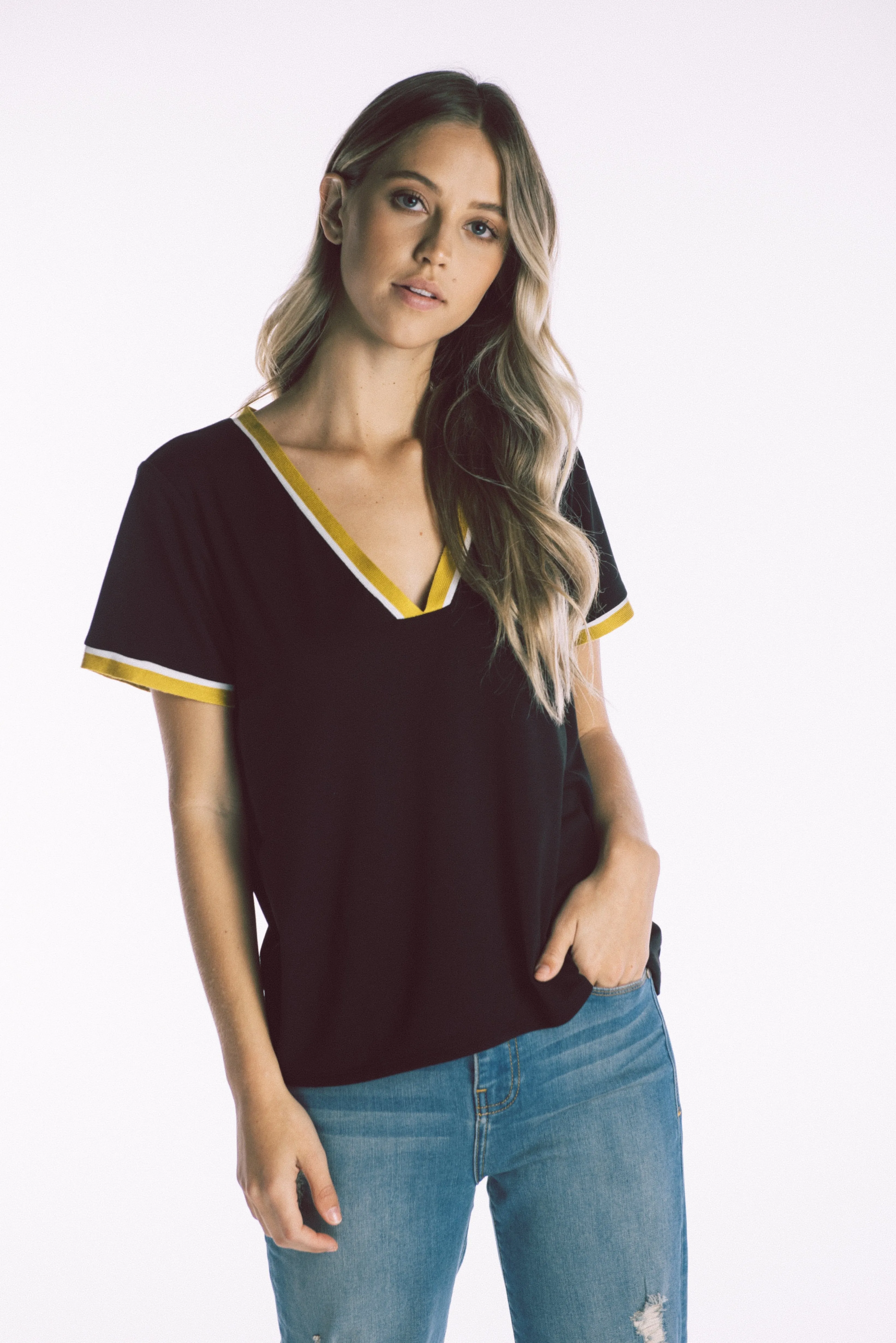 Retro V neck top