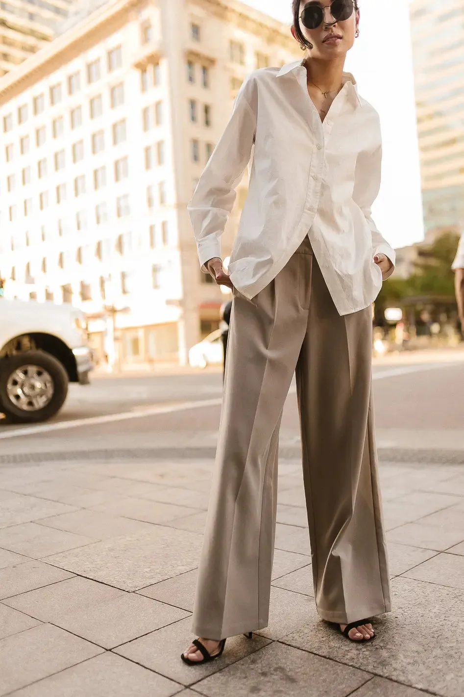 Tobi Wide Leg Pants in Taupe - FINAL SALE