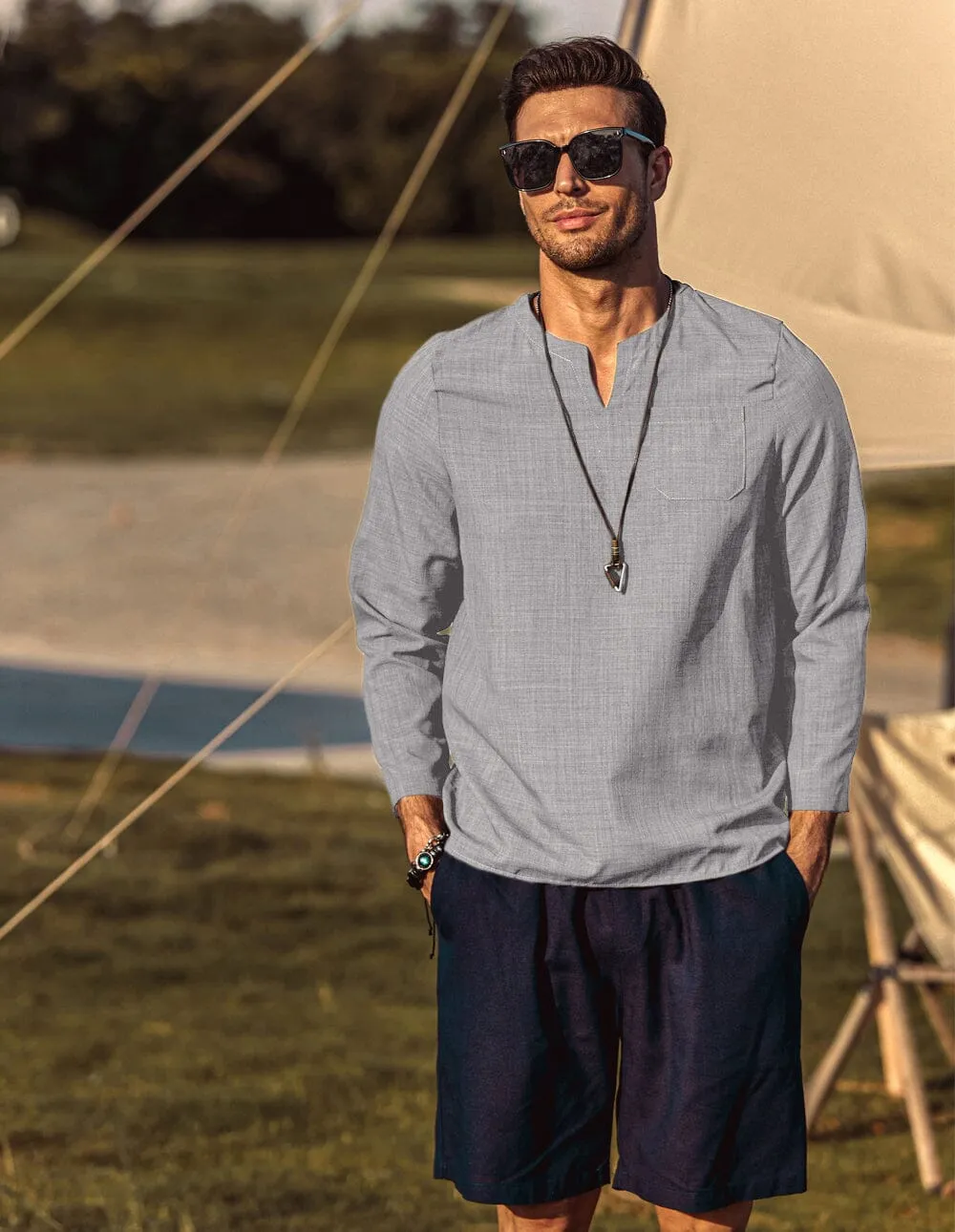 V-neck Casual Beach Shirts