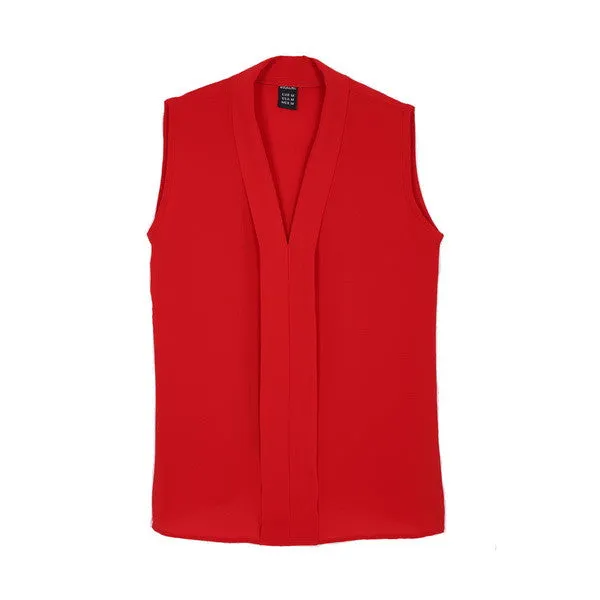 V neck low cut sleeveless shirts