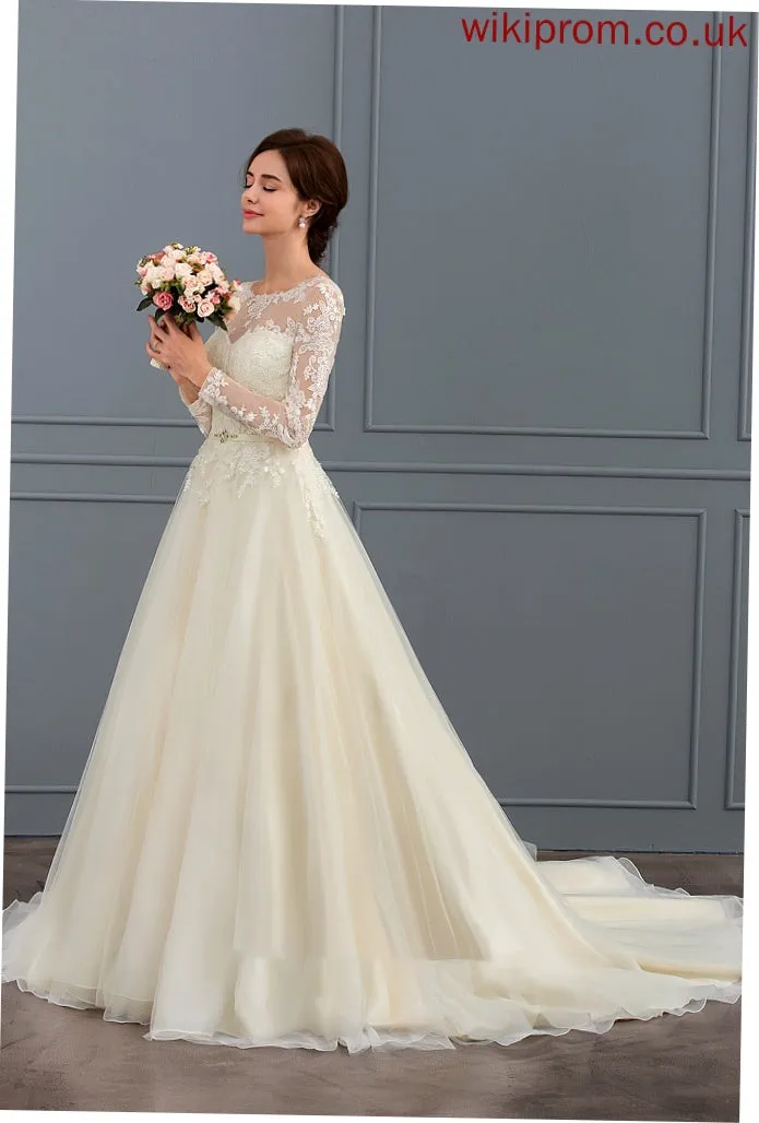 Wedding Alexis With Ball-Gown/Princess Illusion Train Wedding Dresses Tulle Court Sequins Beading Dress Lace