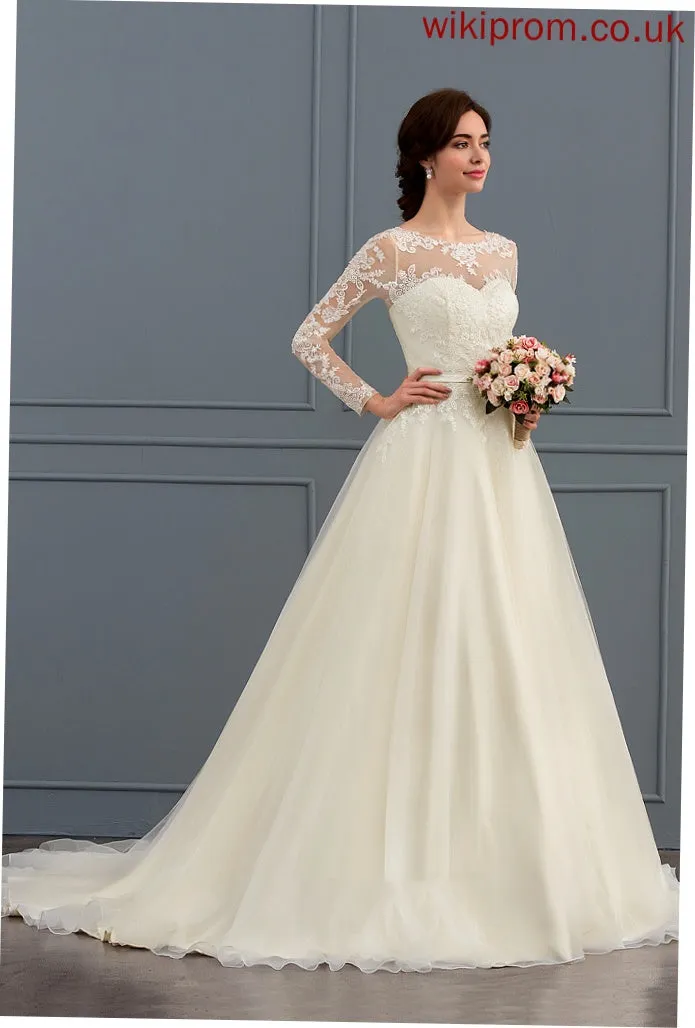 Wedding Alexis With Ball-Gown/Princess Illusion Train Wedding Dresses Tulle Court Sequins Beading Dress Lace