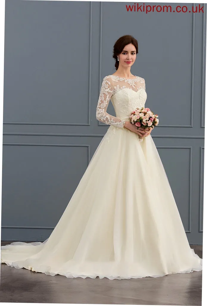 Wedding Alexis With Ball-Gown/Princess Illusion Train Wedding Dresses Tulle Court Sequins Beading Dress Lace