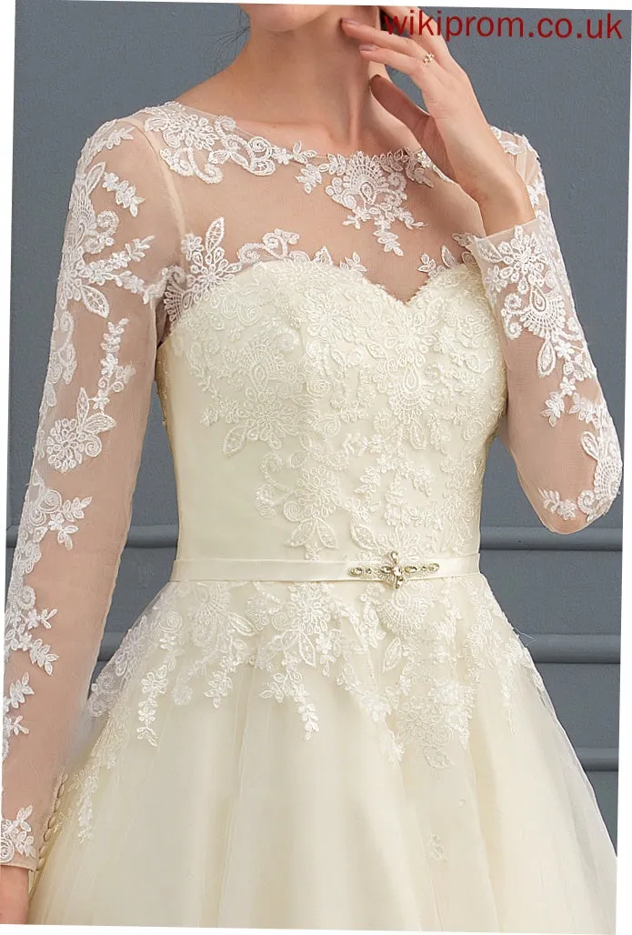 Wedding Alexis With Ball-Gown/Princess Illusion Train Wedding Dresses Tulle Court Sequins Beading Dress Lace