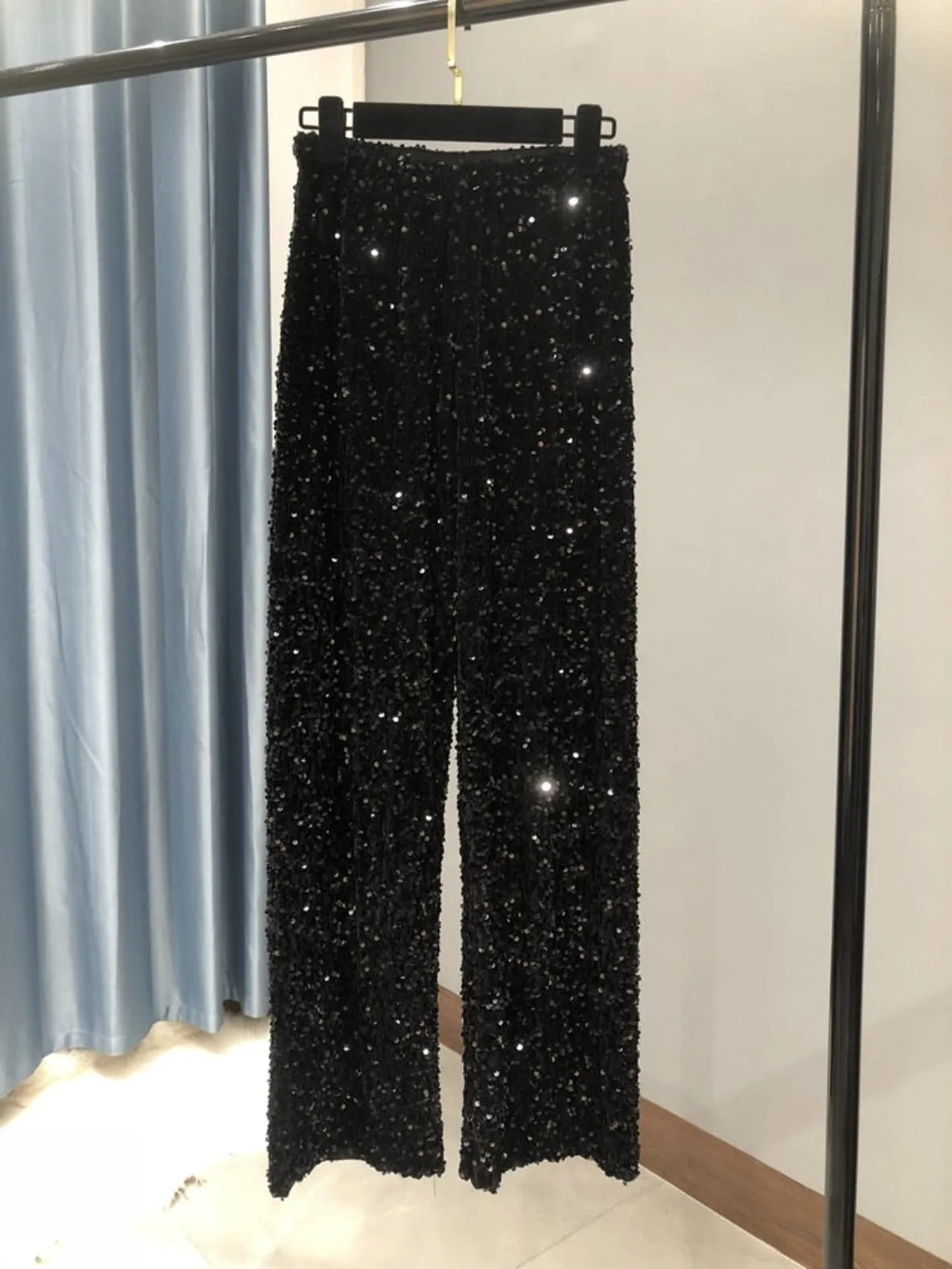 Wide Leg Sequin Pants