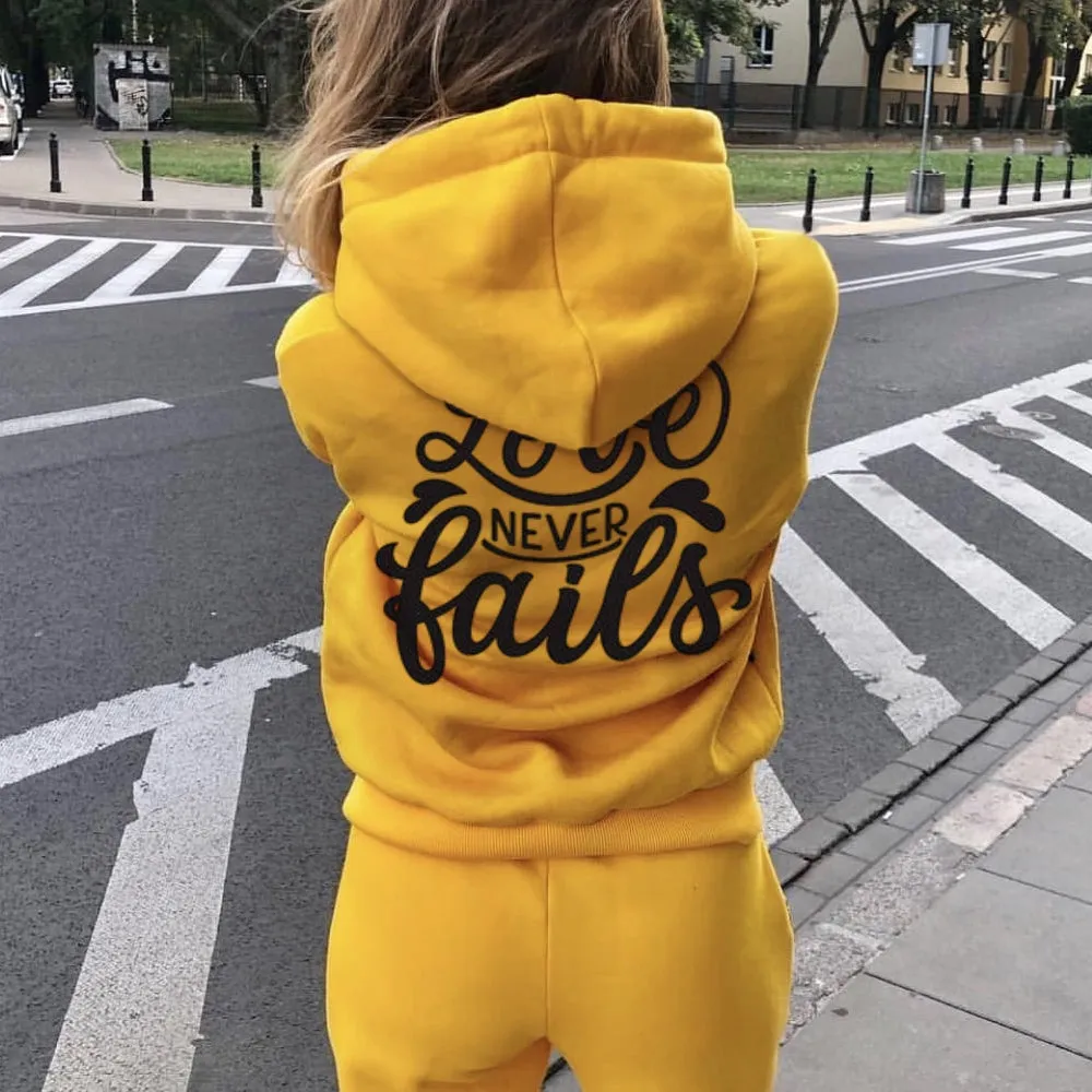 Women LOVE NEVER FAILS Graphic Hoodies