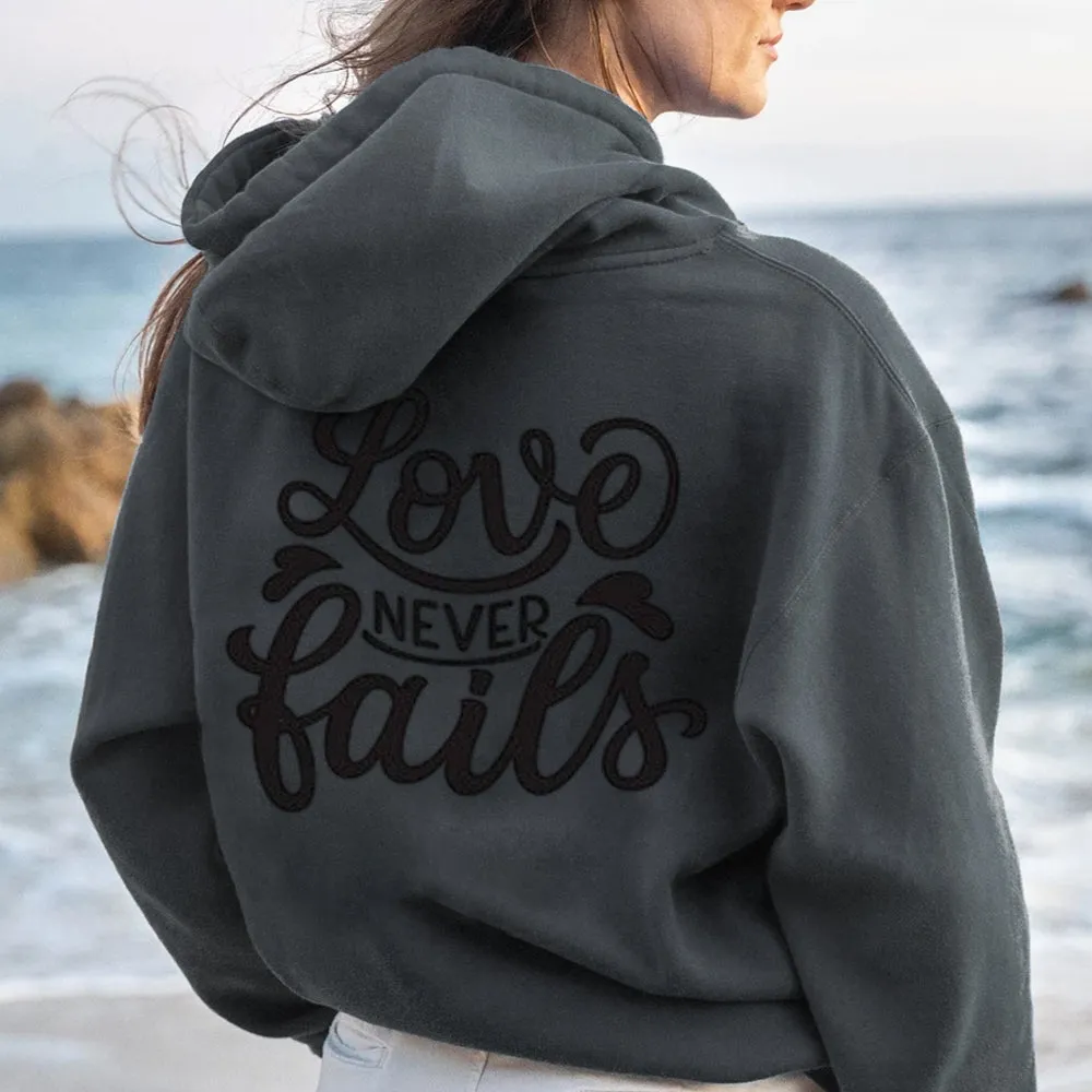 Women LOVE NEVER FAILS Graphic Hoodies