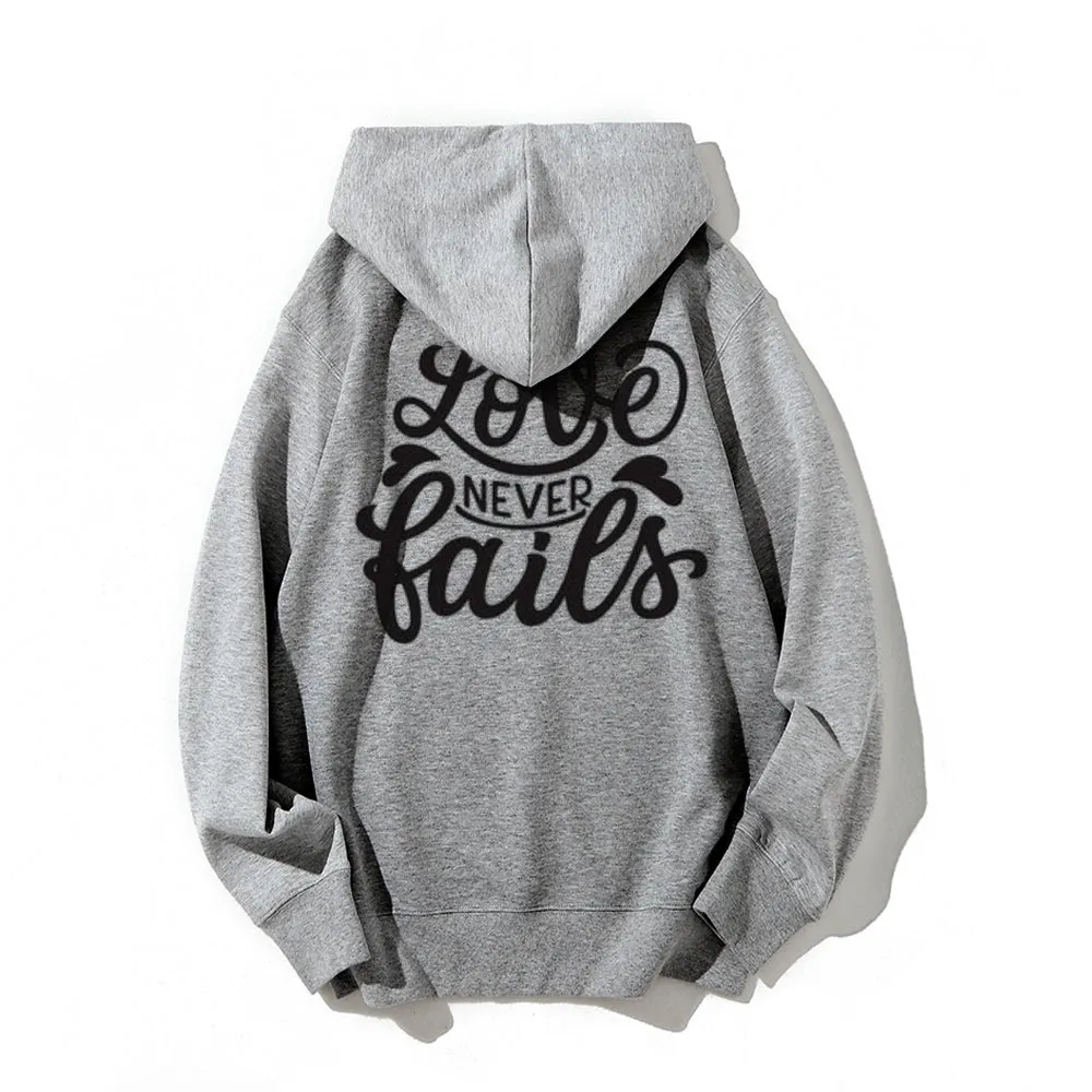 Women LOVE NEVER FAILS Graphic Hoodies