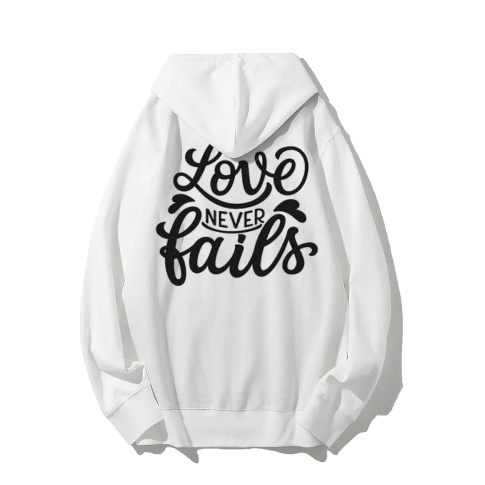 Women LOVE NEVER FAILS Graphic Hoodies