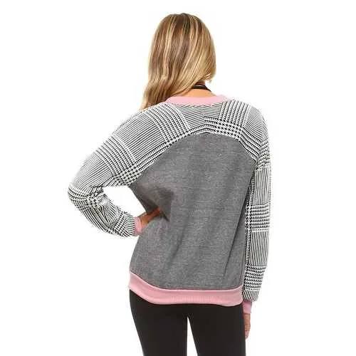 Women's Checkered Zip Up Bomber