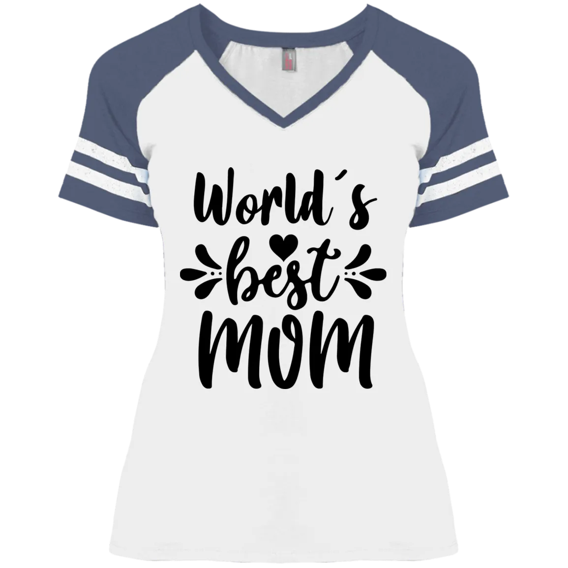 World's Best Mom DM476 Ladies' Game V-Neck T-Shirt